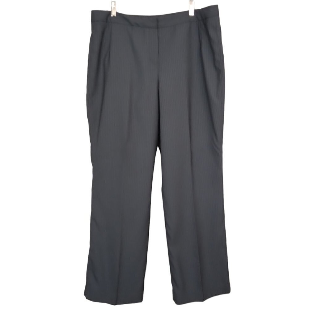 Signature Larry Levine | Pin Stripe Lined Trousers Pant Gray | Size 18